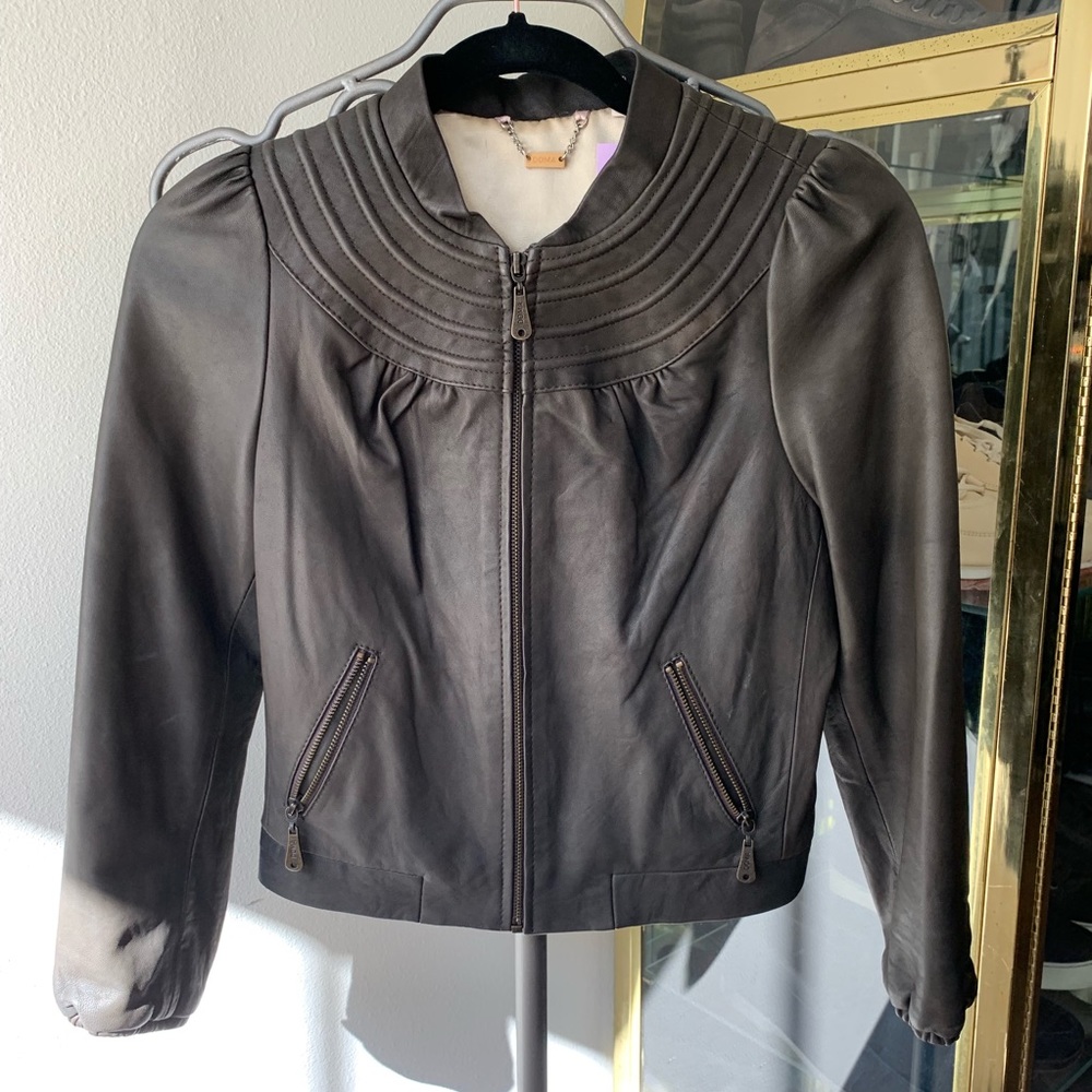 Doma Gray Leather Jacket - image 1